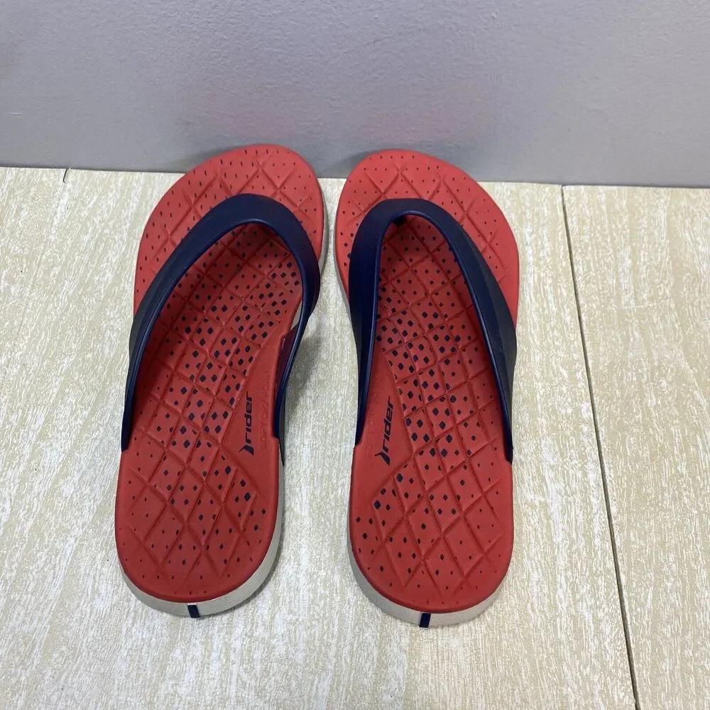 Rider Sandals Flip Flops Red Men's Size 11 Pool Shower Beach Travel House Walk